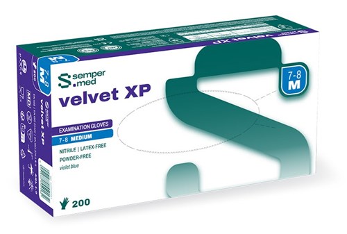 NITRILE SEMPERMED VELVET XP P/VRIJ XS 200ST LAVENDEL